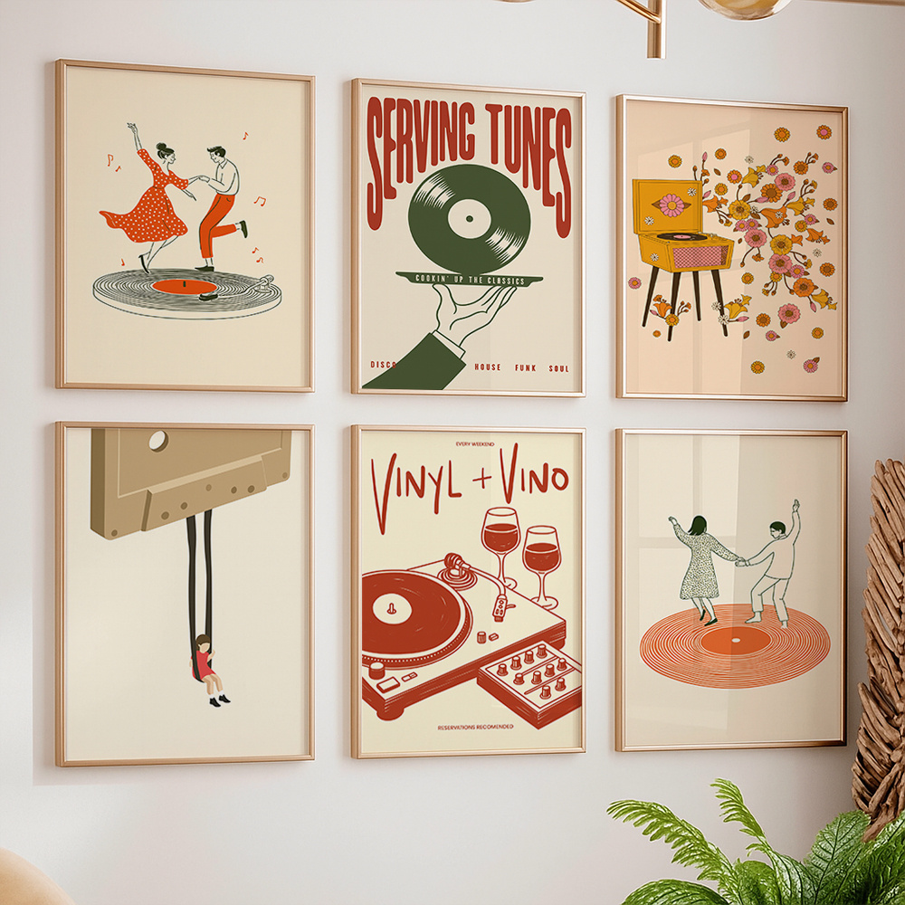 Office Furniture Used - 1pc Vintage Music Canvas Poster Unframed