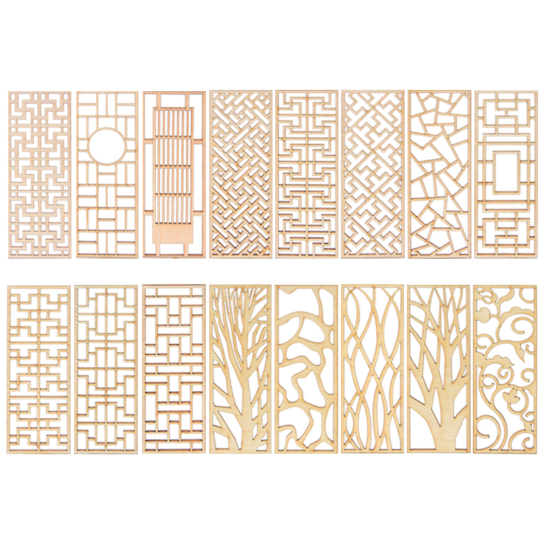 4pcs Wooden Miniature Partitio - огляд і ціна Partition Screen Divider
