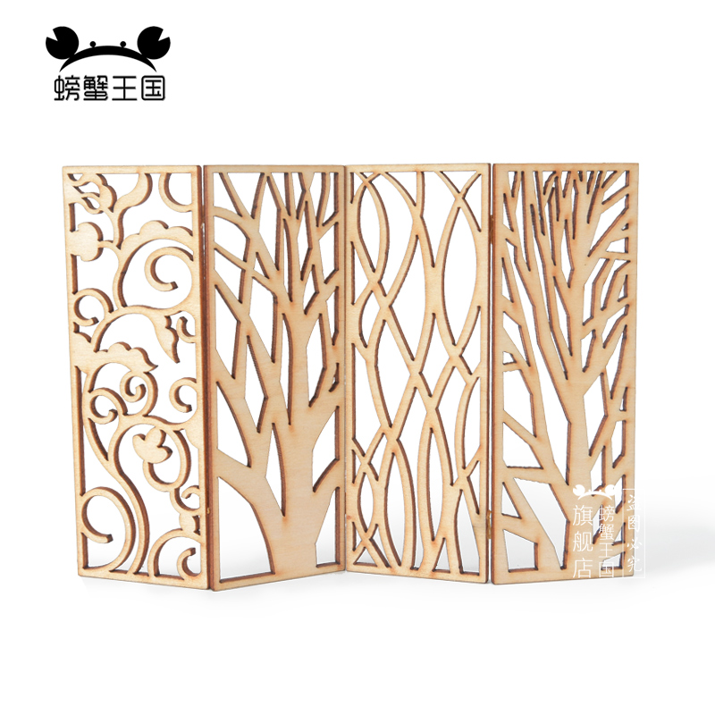 4pcs Wooden Miniature Partitio - огляд і ціна Partition Screen Divider