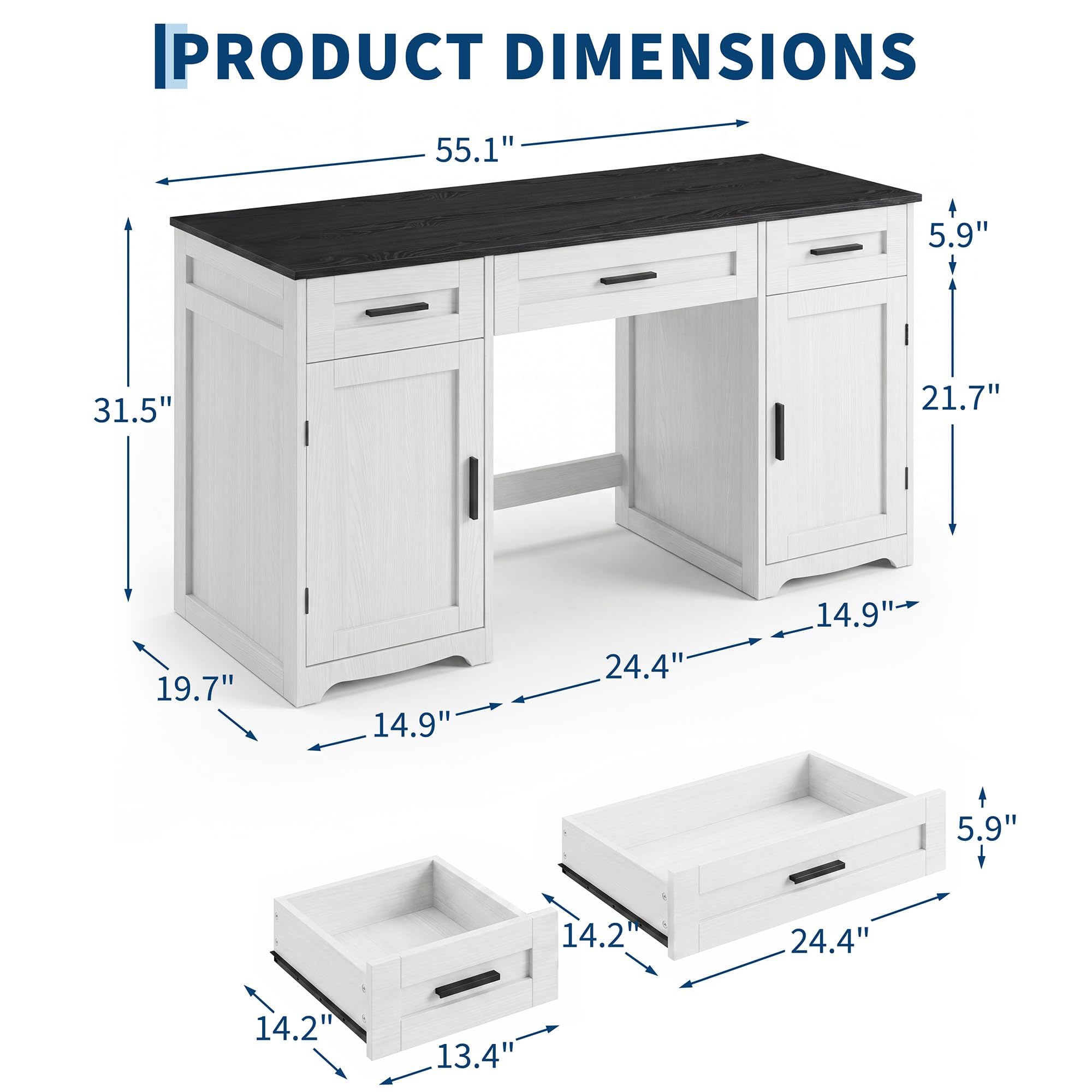 Farmhouse Executive Desk With  - огляд і ціна Office Furniture Home